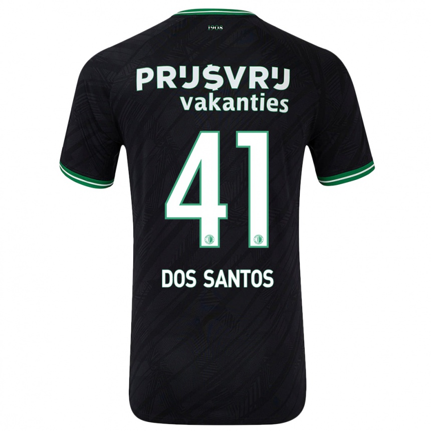 Kids Football Giuliany Ben-David Dos Santos #41 Black Green Away Jersey 2024/25 T-Shirt Uk