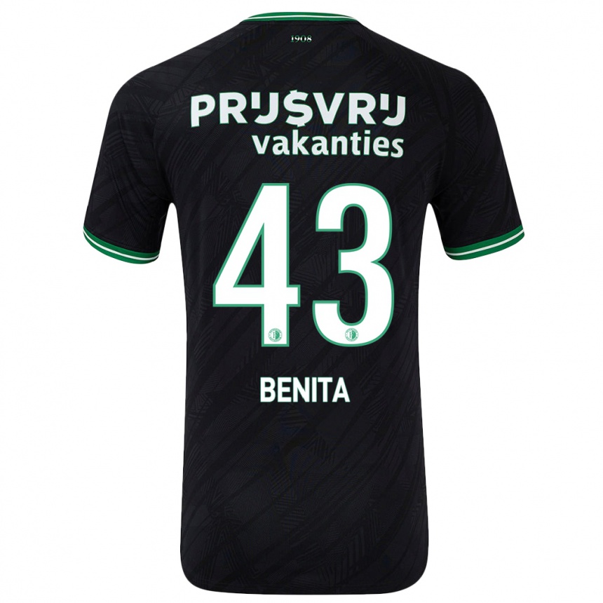 Kids Football Mimeirhel Benita #43 Black Green Away Jersey 2024/25 T-Shirt Uk