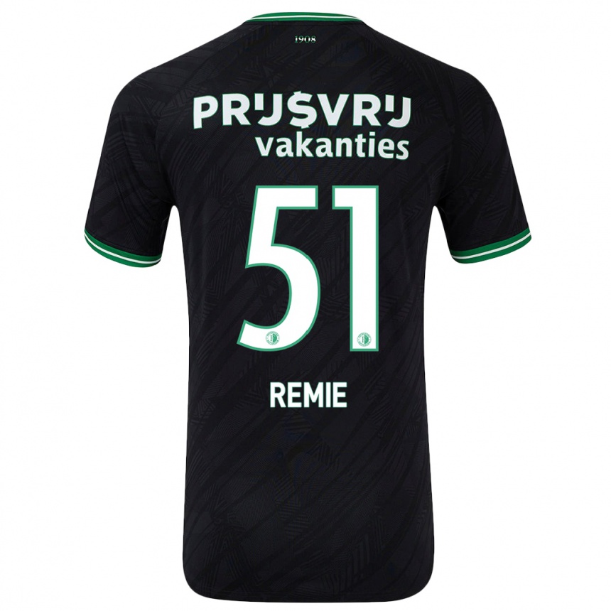 Kids Football Devin Remie #51 Black Green Away Jersey 2024/25 T-Shirt Uk