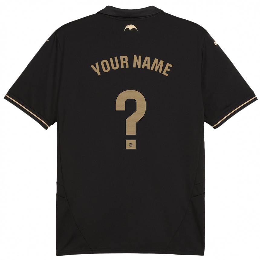 Kids Football Your Name #0 Black Away Jersey 2024/25 T-Shirt Uk