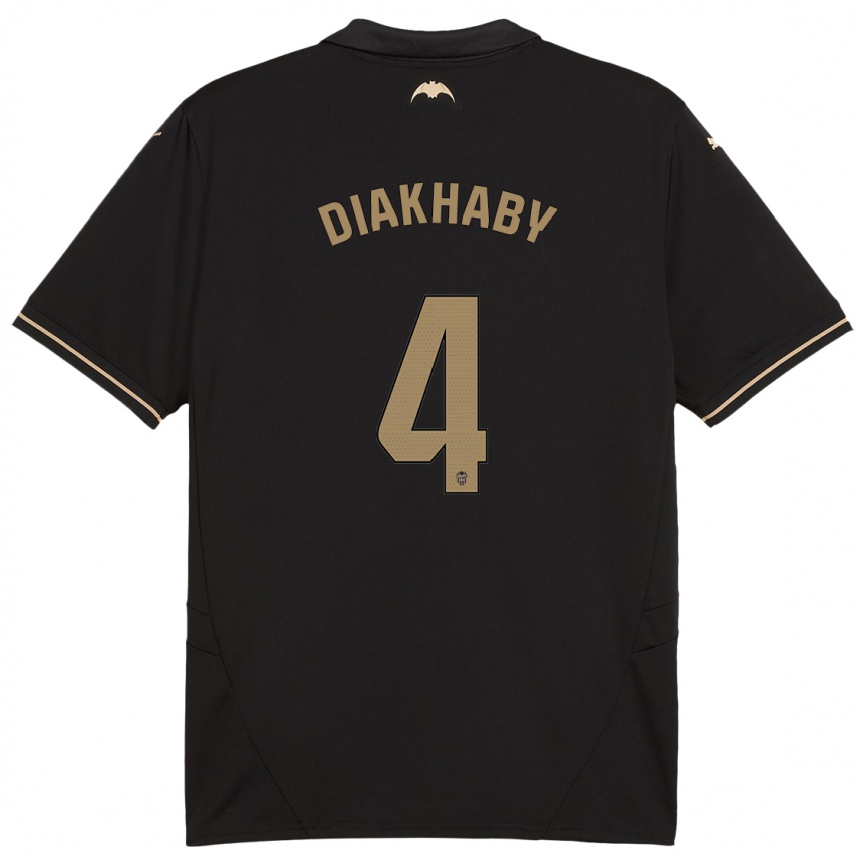 Kids Football Mouctar Diakhaby #4 Black Away Jersey 2024/25 T-Shirt Uk