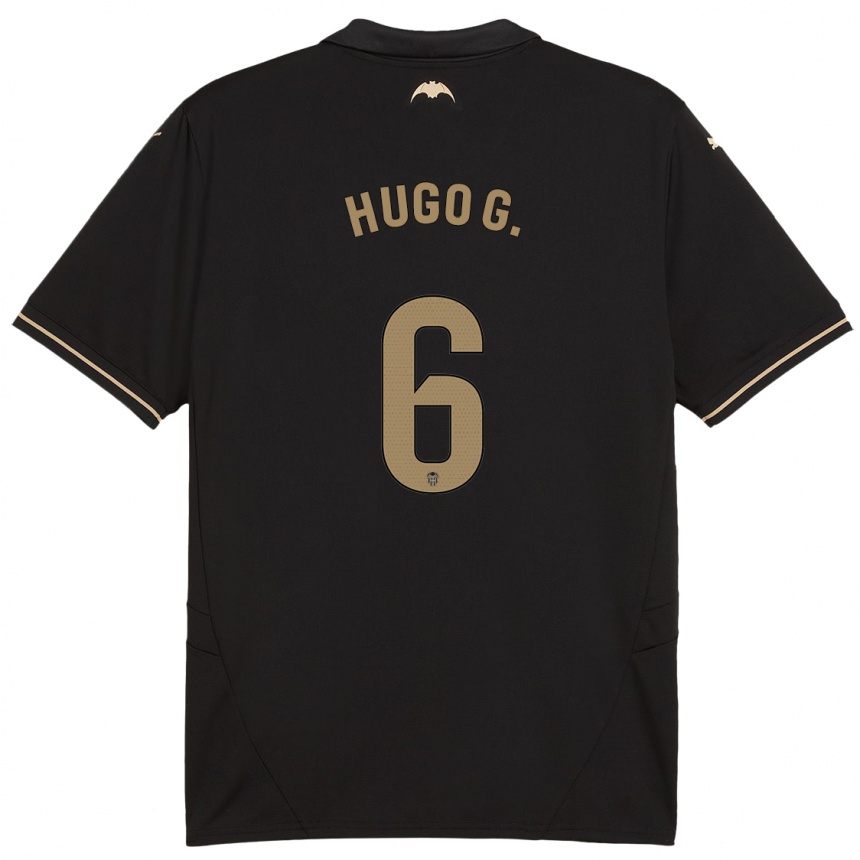 Kids Football Hugo Guillamón #6 Black Away Jersey 2024/25 T-Shirt Uk