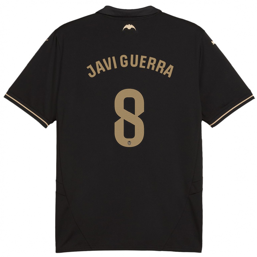 Kids Football Javi Guerra #8 Black Away Jersey 2024/25 T-Shirt Uk