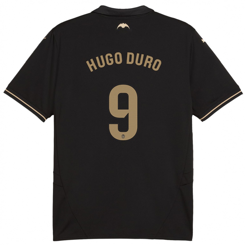 Kids Football Hugo Duro #9 Black Away Jersey 2024/25 T-Shirt Uk