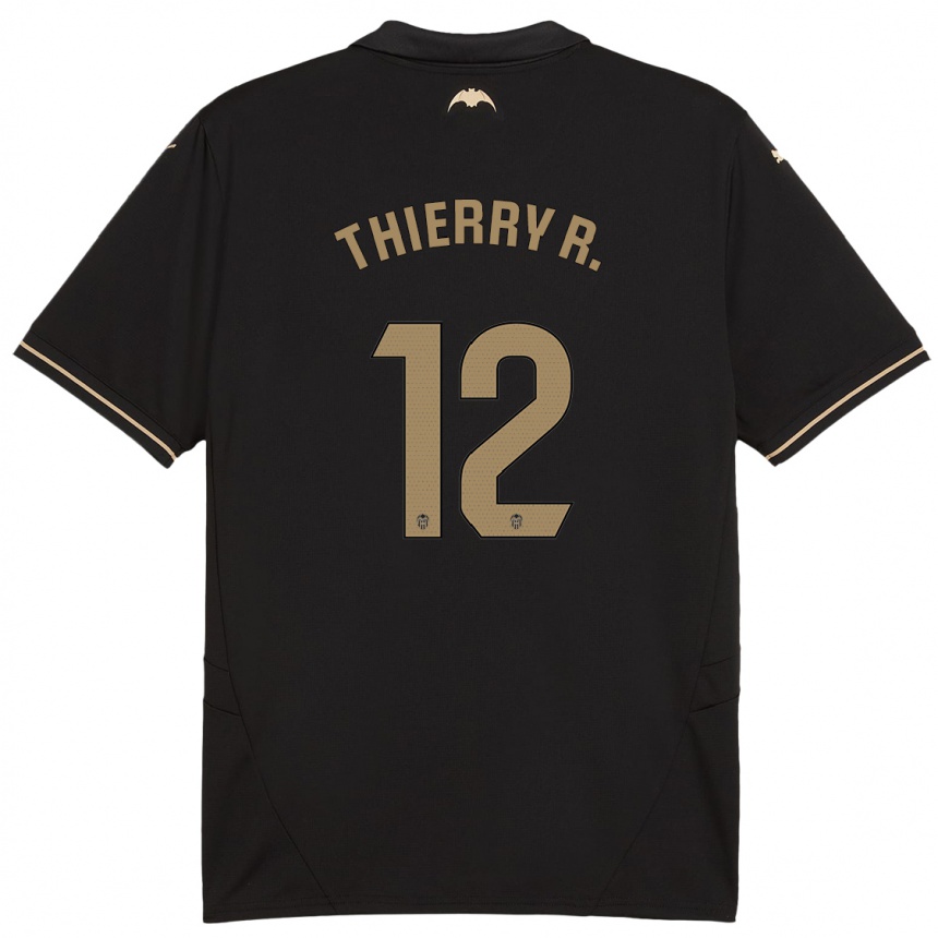 Kids Football Thierry Correia #12 Black Away Jersey 2024/25 T-Shirt Uk