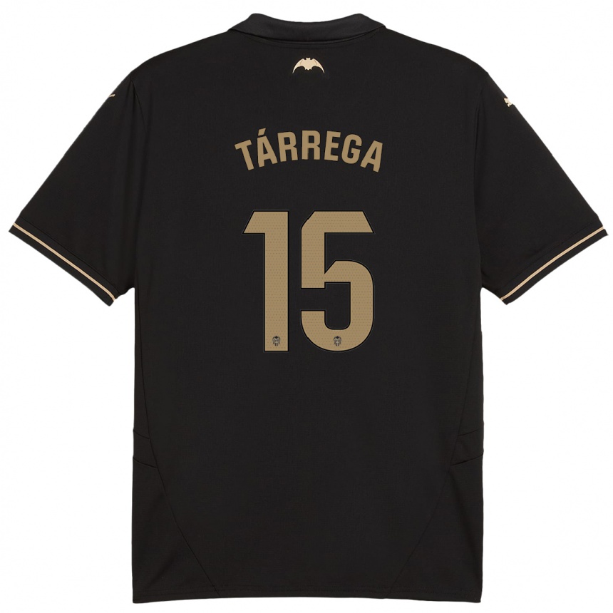 Kids Football César Tárrega #15 Black Away Jersey 2024/25 T-Shirt Uk