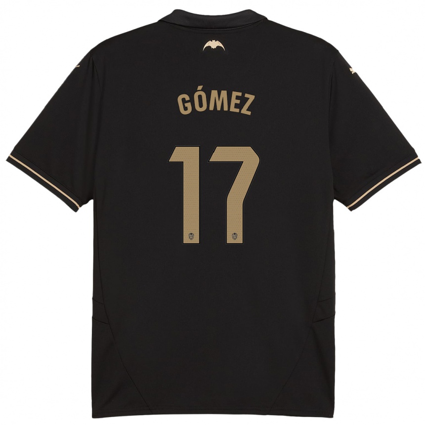 Kids Football Dani Gómez #17 Black Away Jersey 2024/25 T-Shirt Uk