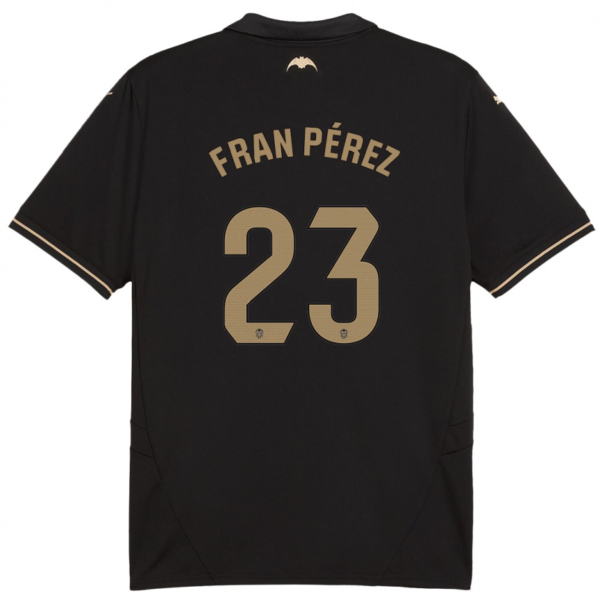 Kids Football Fran Pérez #23 Black Away Jersey 2024/25 T-Shirt Uk