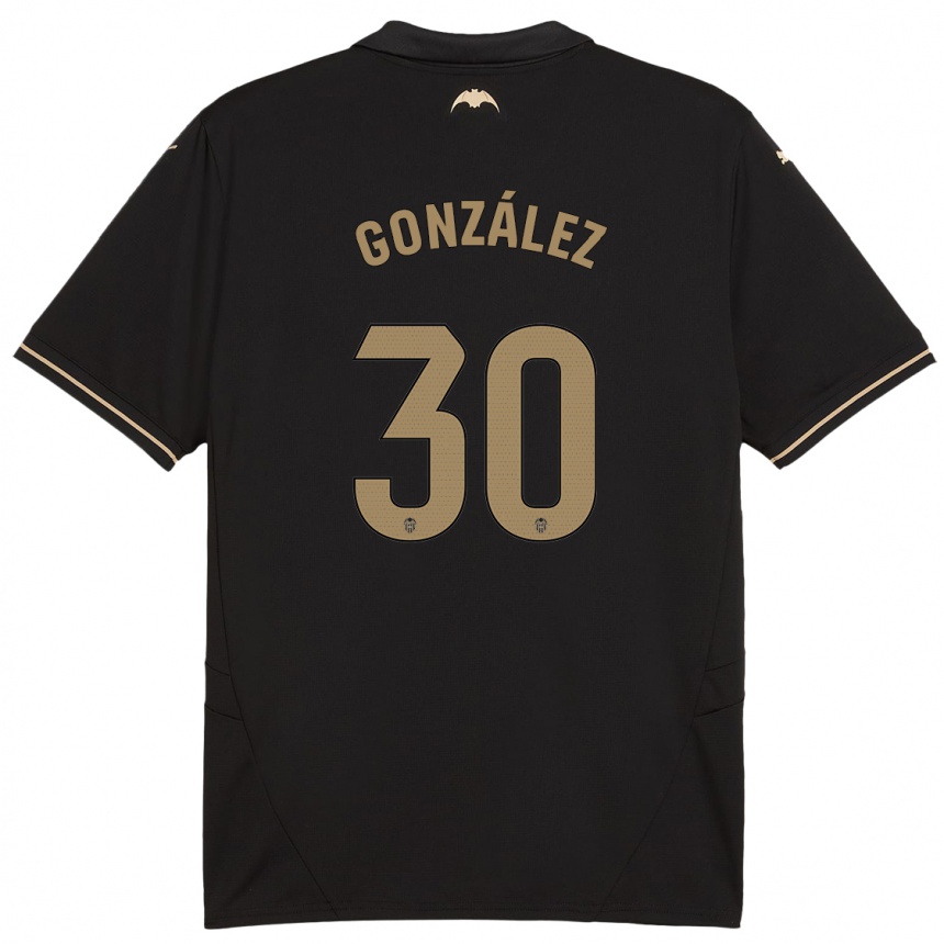 Kids Football Hugo González #30 Black Away Jersey 2024/25 T-Shirt Uk