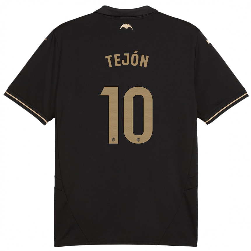 Kids Football Martín Tejón #10 Black Away Jersey 2024/25 T-Shirt Uk