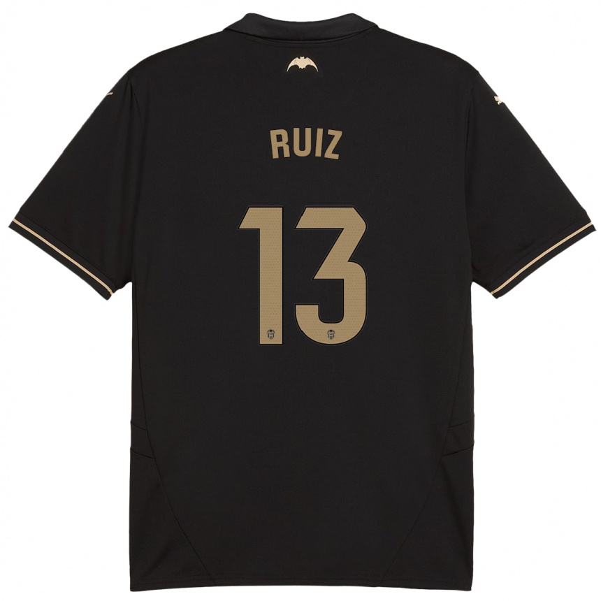 Kids Football Nil Ruiz #13 Black Away Jersey 2024/25 T-Shirt Uk