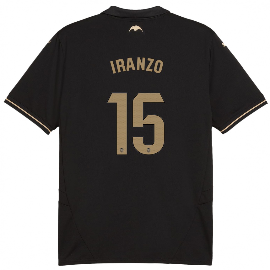 Kids Football Rubén Iranzo #15 Black Away Jersey 2024/25 T-Shirt Uk