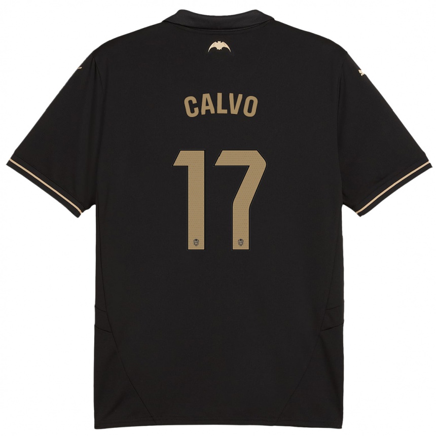 Kids Football Borja Calvo #17 Black Away Jersey 2024/25 T-Shirt Uk