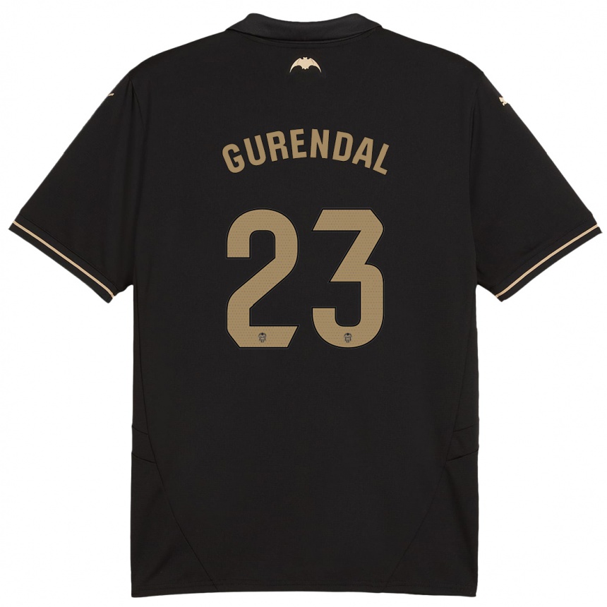 Kids Football Alexander Gurendal #23 Black Away Jersey 2024/25 T-Shirt Uk