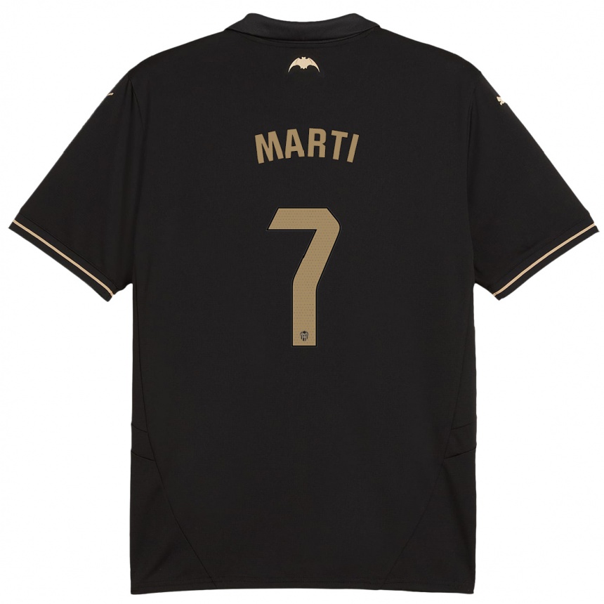 Kids Football Marina Martí #7 Black Away Jersey 2024/25 T-Shirt Uk