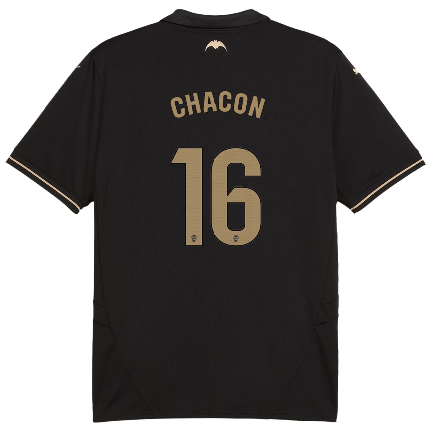 Kids Football Ivonne Chacón #16 Black Away Jersey 2024/25 T-Shirt Uk