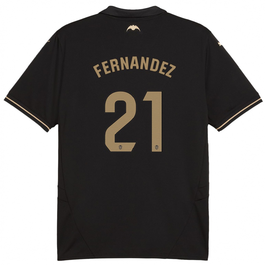 Kids Football Estela Fernández #21 Black Away Jersey 2024/25 T-Shirt Uk