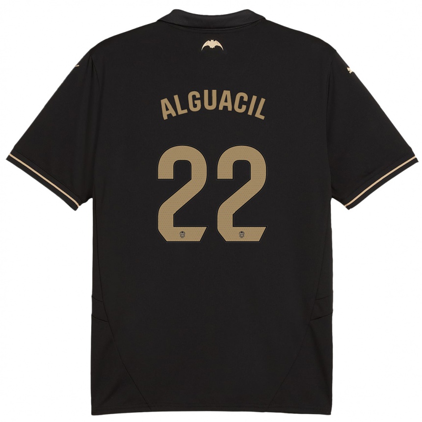 Kids Football Ainhoa Alguacil #22 Black Away Jersey 2024/25 T-Shirt Uk