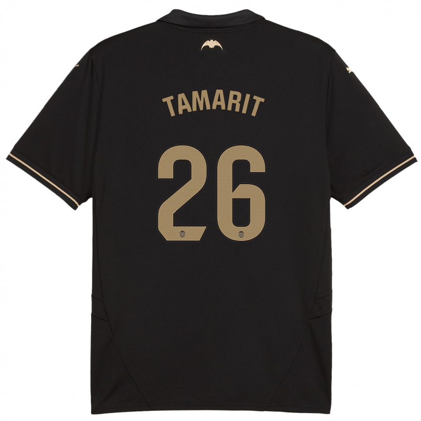 Kids Football Sara Tamarit #26 Black Away Jersey 2024/25 T-Shirt Uk