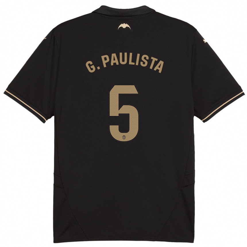 Kids Football Gabriel Paulista #5 Black Away Jersey 2024/25 T-Shirt Uk