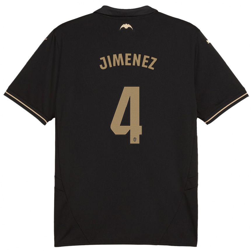 Kids Football Maria Jimenez #4 Black Away Jersey 2024/25 T-Shirt Uk