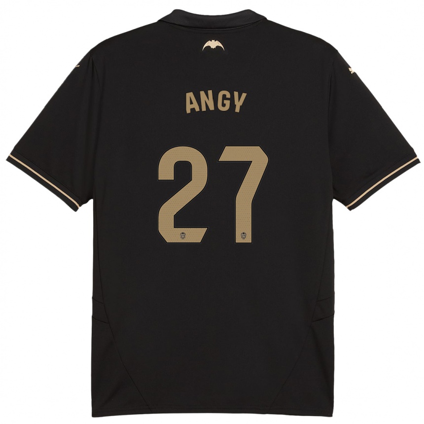 Kids Football Angy #27 Black Away Jersey 2024/25 T-Shirt Uk