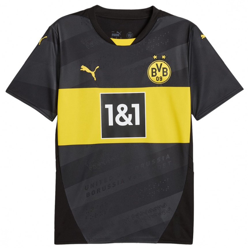 Kids Football Tim Bohmer #5 Black Yellow Away Jersey 2024/25 T-Shirt Uk