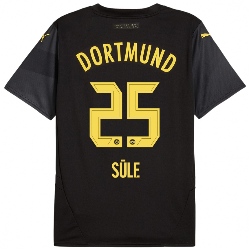 Kids Football Niklas Sule #25 Black Yellow Away Jersey 2024/25 T-Shirt Uk