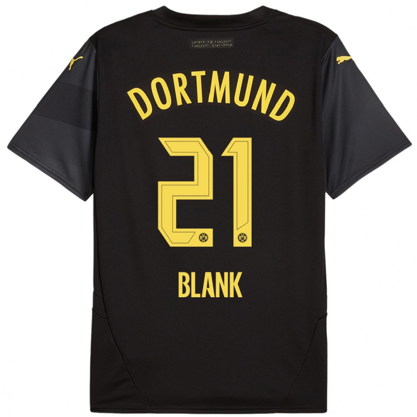 Kids Football Hendry Blank #21 Black Yellow Away Jersey 2024/25 T-Shirt Uk