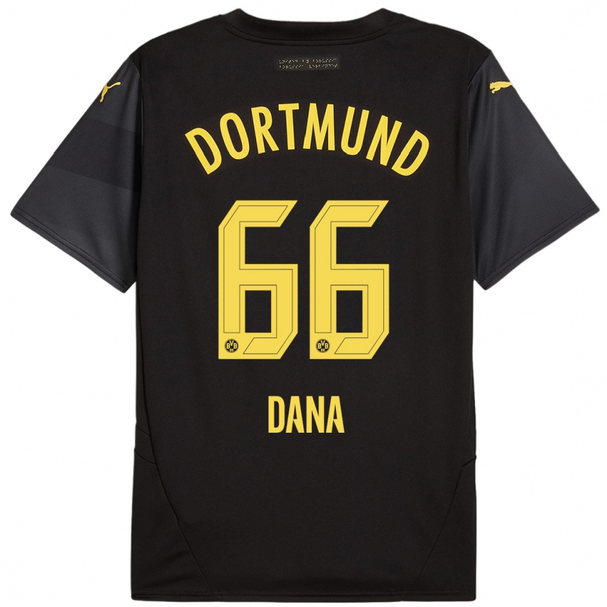 Kids Football Bleckmann Dana #66 Black Yellow Away Jersey 2024/25 T-Shirt Uk