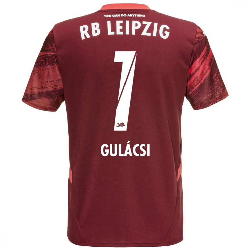 Kids Football Péter Gulácsi #1 Burgundy Away Jersey 2024/25 T-Shirt Uk