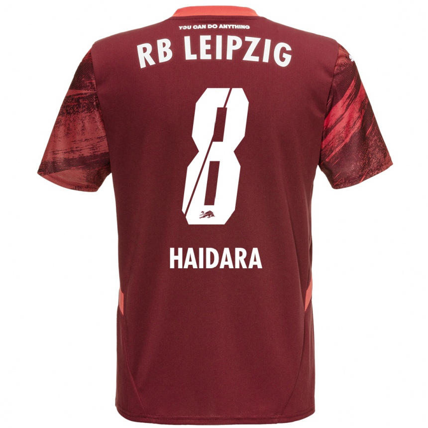 Kids Football Amadou Haidara #8 Burgundy Away Jersey 2024/25 T-Shirt Uk