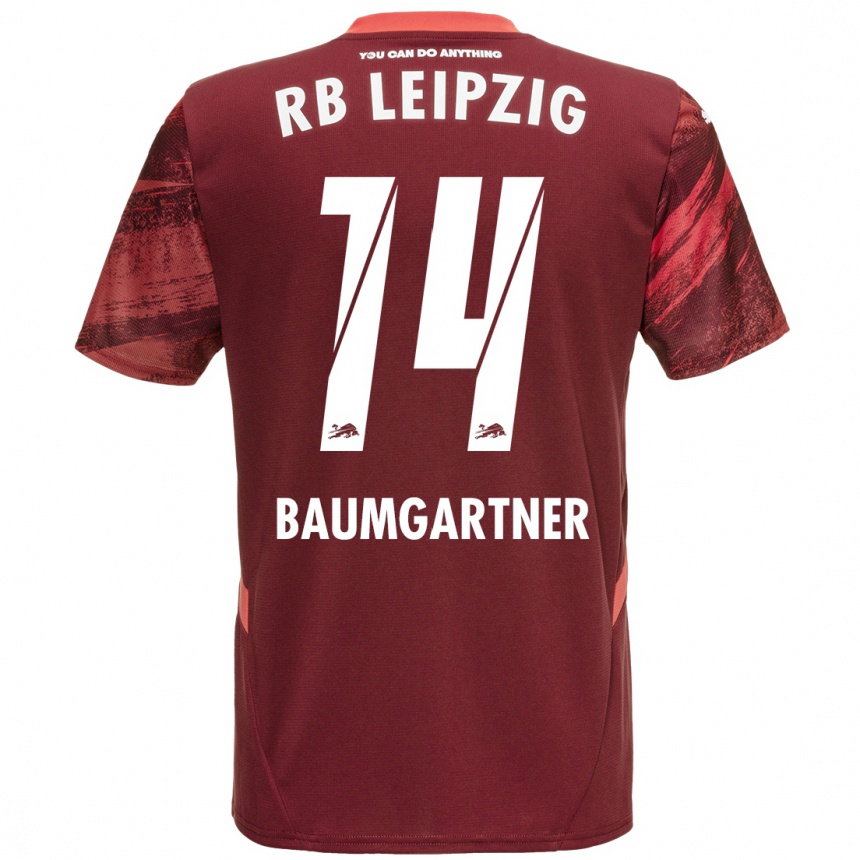 Kids Football Christoph Baumgartner #14 Burgundy Away Jersey 2024/25 T-Shirt Uk