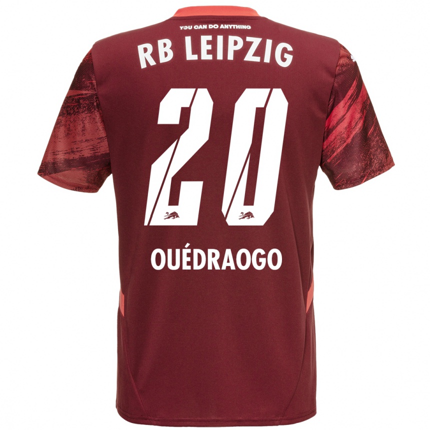 Kids Football Assan Ouédraogo #20 Burgundy Away Jersey 2024/25 T-Shirt Uk