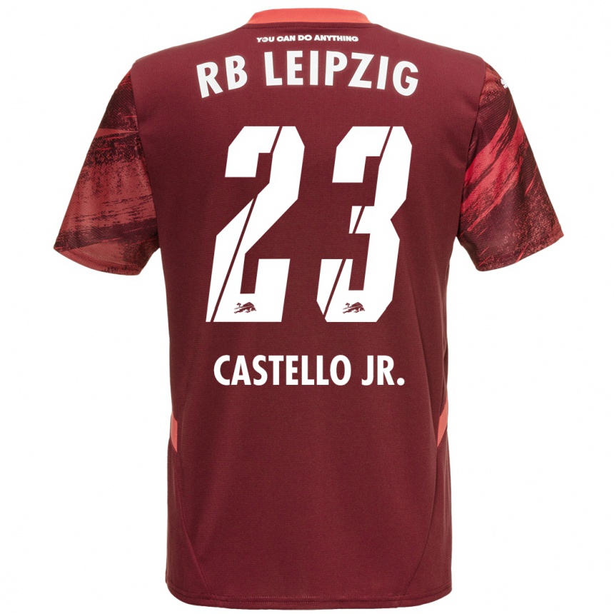 Kids Football Castello Lukeba #23 Burgundy Away Jersey 2024/25 T-Shirt Uk