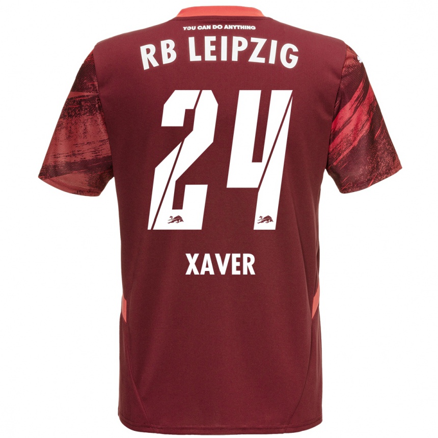 Kids Football Xaver Schlager #24 Burgundy Away Jersey 2024/25 T-Shirt Uk