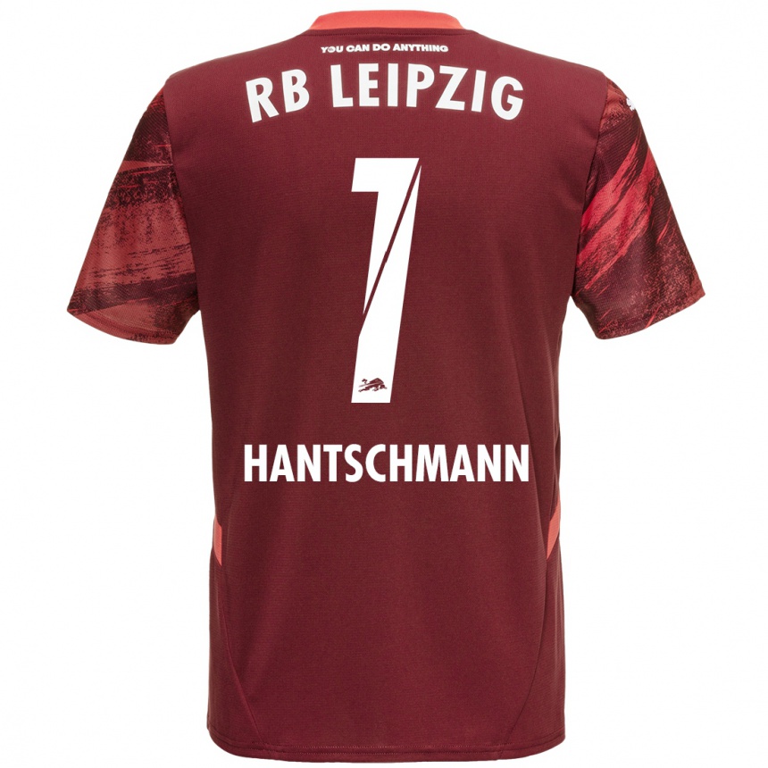 Kids Football Franz Hantschmann #1 Burgundy Away Jersey 2024/25 T-Shirt Uk