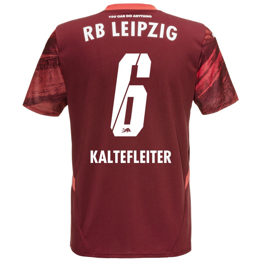 Kids Football Benno Kaltefleiter #6 Burgundy Away Jersey 2024/25 T-Shirt Uk