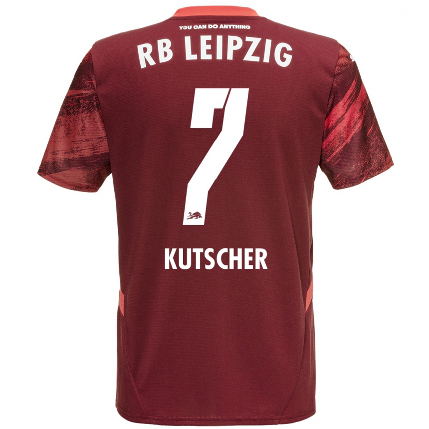 Kids Football Matthes Kutscher #7 Burgundy Away Jersey 2024/25 T-Shirt Uk