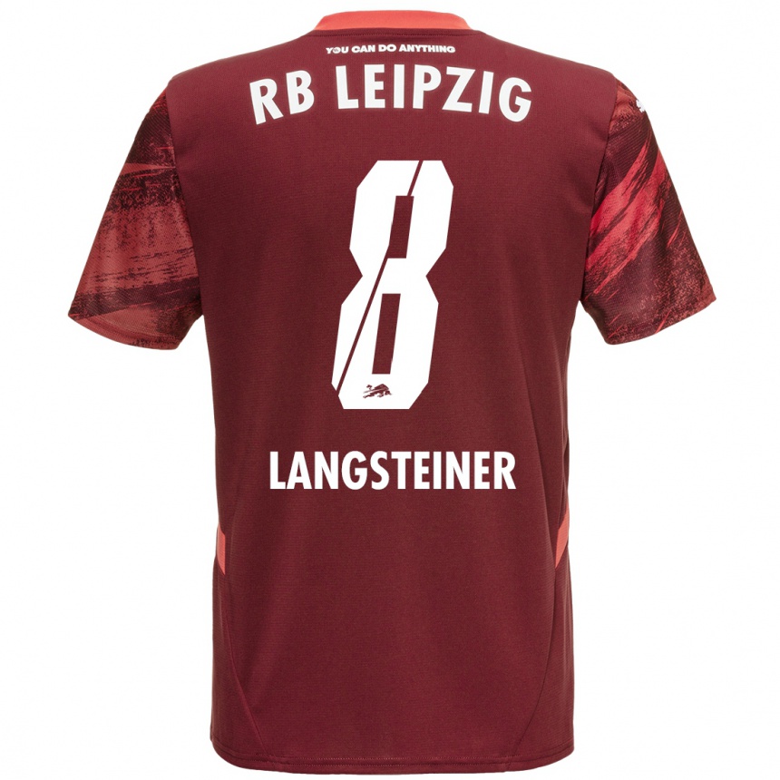 Kids Football Toni Langsteiner #8 Burgundy Away Jersey 2024/25 T-Shirt Uk