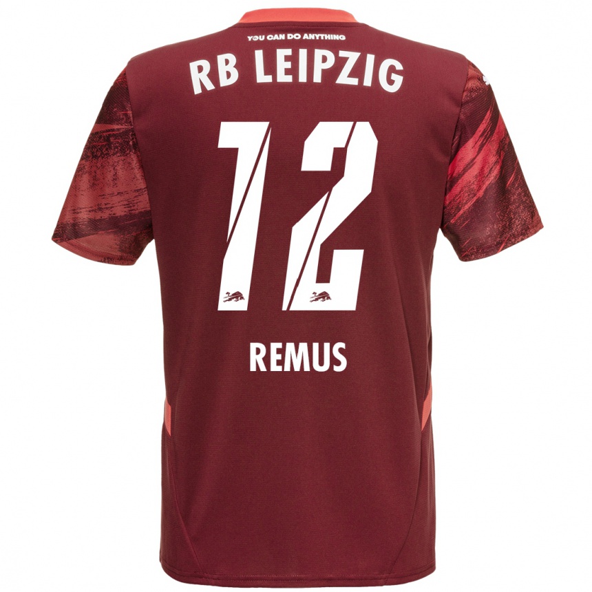 Kids Football Niklas Remus #12 Burgundy Away Jersey 2024/25 T-Shirt Uk