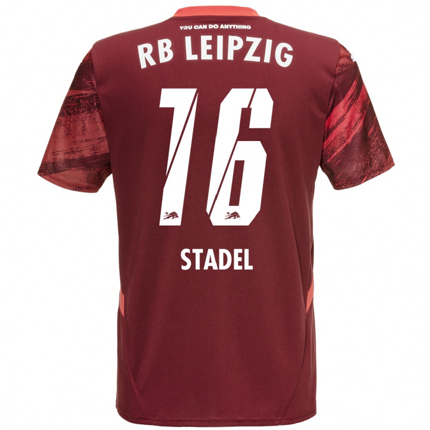 Kids Football Maddox Stadel #16 Burgundy Away Jersey 2024/25 T-Shirt Uk