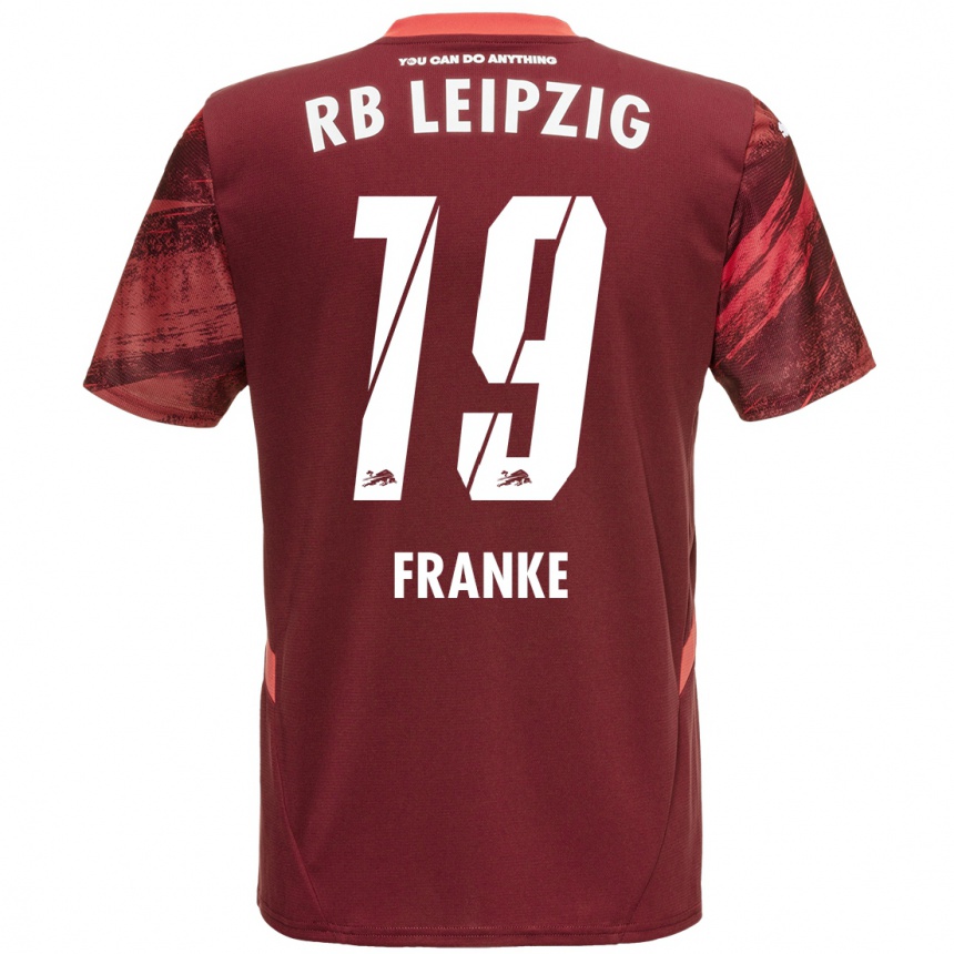 Kids Football Lenny Franke #19 Burgundy Away Jersey 2024/25 T-Shirt Uk