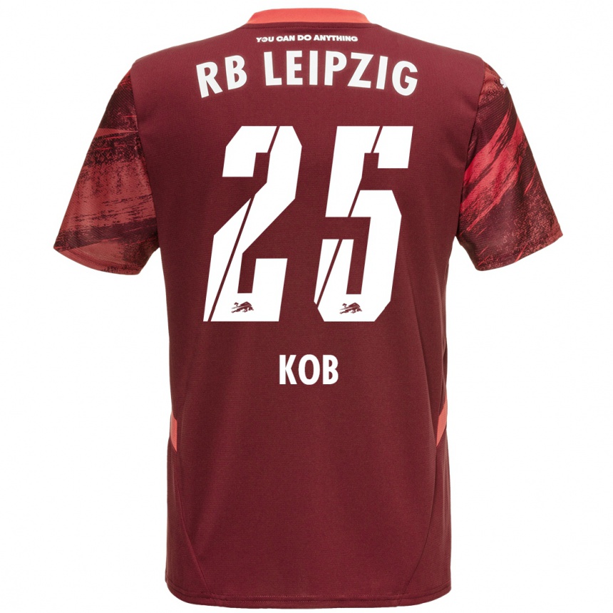 Kids Football Leon Koß #25 Burgundy Away Jersey 2024/25 T-Shirt Uk