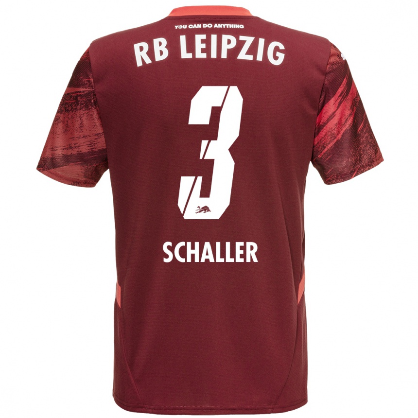 Kids Football Josefine Schaller #3 Burgundy Away Jersey 2024/25 T-Shirt Uk