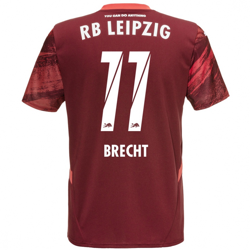 Kids Football Barbara Brecht #11 Burgundy Away Jersey 2024/25 T-Shirt Uk