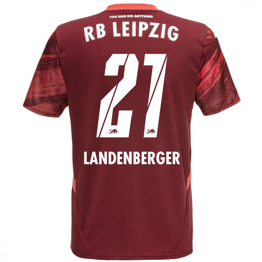 Kids Football Julia Landenberger #21 Burgundy Away Jersey 2024/25 T-Shirt Uk