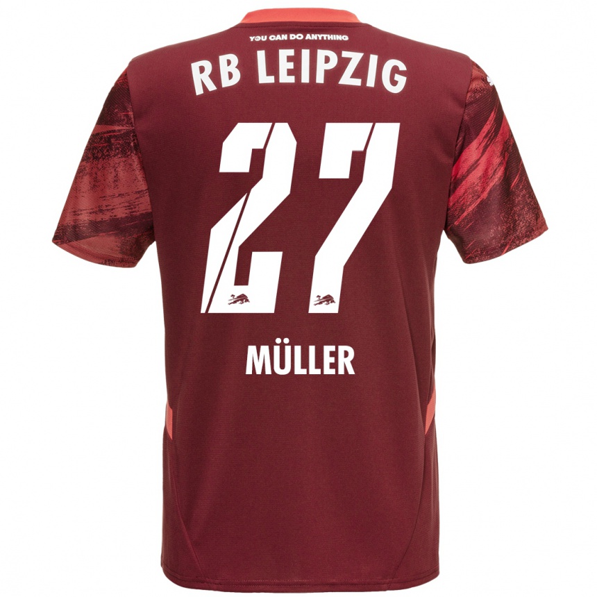 Kids Football Marlene Müller #27 Burgundy Away Jersey 2024/25 T-Shirt Uk