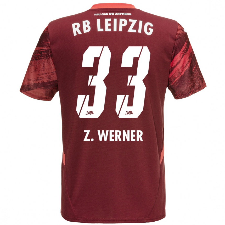 Kids Football Zoé Werner #33 Burgundy Away Jersey 2024/25 T-Shirt Uk