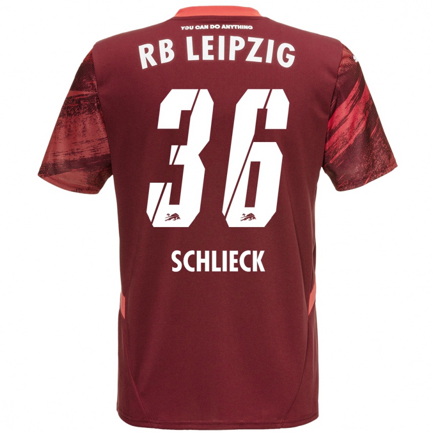 Kids Football Timo Schlieck #36 Burgundy Away Jersey 2024/25 T-Shirt Uk